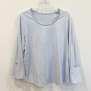 Chicos Top Womens 2 Large Ultimate Tee Roll Tab Cotton Modal Minimalist Everyday